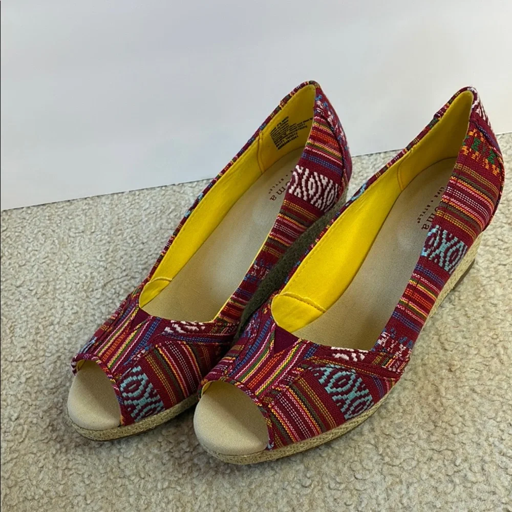 Sonoma Multicolor Espadrille Indigenous Patterned Wedge Shoes - Fabric Upper